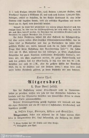 Erster Theil. Altgersdorf
