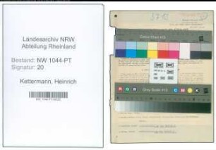 Entnazifizierung Heinrich Kettermann , geb. 01.09.1897 (Telefonleitungsaufseher)