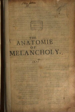 Anatomy of Melancholy