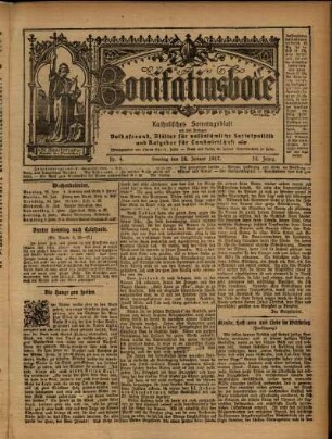 Erste Ausgabe vom Sonntag, den 28. Januar 1917.
