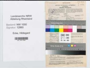 Entnazifizierung Hildegard Ecke, geb. 10.05.1901 (Bankangest.)