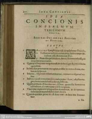 Idea Concionis In Psalmum Trigesimum Sextum