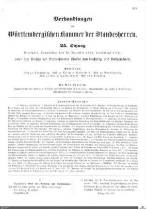 25. Sitzung, Stuttgart, 30.11.1899