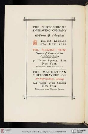 The Fleming Press [Printers of Camera Work]
