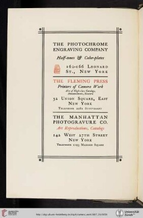 The Fleming Press [Printers of Camera Work]