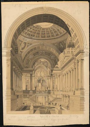 Wettbewerb Museumsinsel, Berlin: Halle: perspektivische Innenansicht