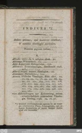 Index primus, qui auctores continet, in summa theologia excitatos.