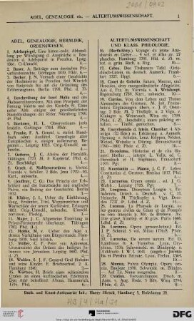 Altertumswissenschaft und Klass. Philologie (Nr. 16-56)