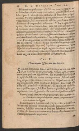 Cap. II. De materia Et forma dialectica.