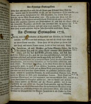 Am Sonntage Septuagesima 1778. - Am Sonntage Sexagesima 1778.
