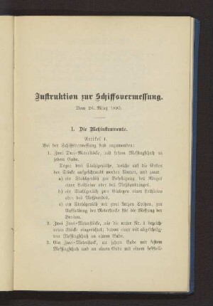 2. Instruktion zur Schiffsvermessung.
