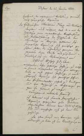 [Entscheidungsgründe wegen Forderung der herzoglichen Regierung zu Dessau], Ohne Ort, 1856