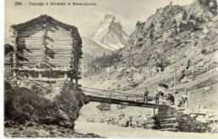 Berghütte bei Zermatt mit Blick auf den Cervin