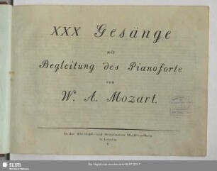 5: XXX Gesänge mit Begleitung des Pianoforte