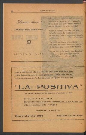 Mientras llueve...! : Al poeta Miguel Grecco, afect. - [Poema]