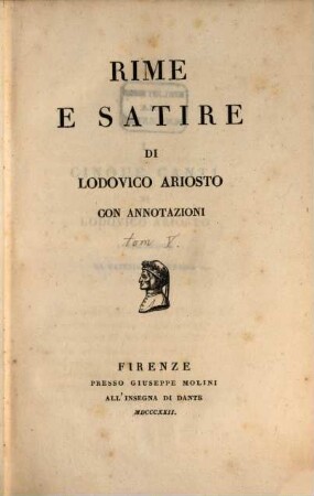 L' Orlando furioso : con annotazioni, 5. Rime e satire