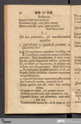 §. 7. De ira patientiæ, & mansuetudini opposita.