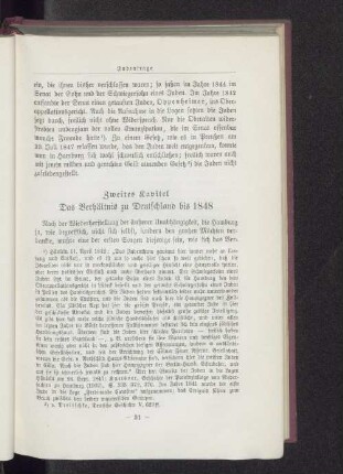 Zweites Kapitel. Das Verhältnis zu Deutschland bis 1848