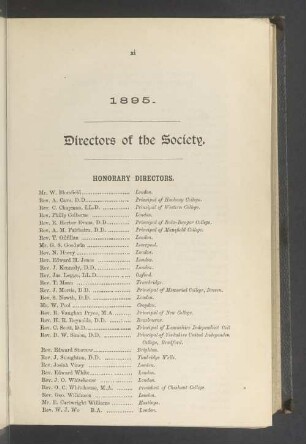 Directors of the Society