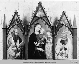 Triptychon: Madonna mit Kind, Petrus und Paulus