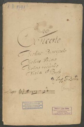 Konzerte; vl, orch, bc; F-Dur; L 2.9