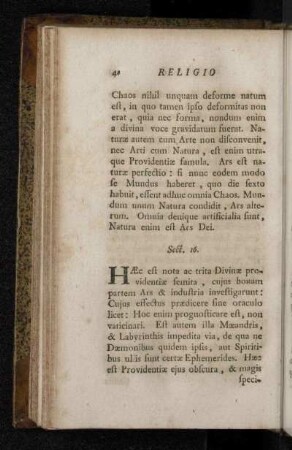Sect. 16. [De Providentia divina , & fortuna.]