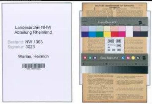 Entnazifizierung Heinrich Warias , geb. 31.10.1900 (Kernmacher)