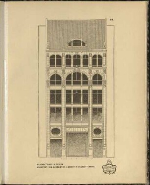 Geschäftshaus in Berlin. Architekt: Reg.-Baumeister A. Eggert in Charlottenburg.