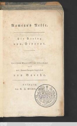 Rameau's Neffe : Ein Dialog
