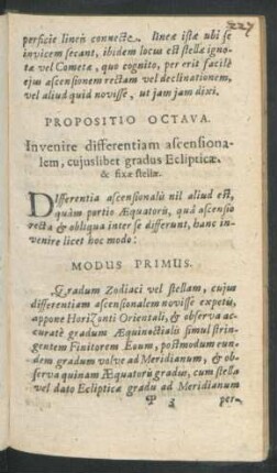 Propositio Octava. In venire differentiam ascensionalem ...