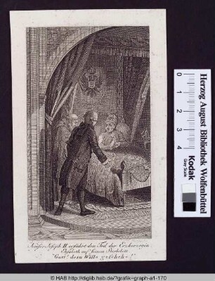 Kaiser Joseph II. erfährt auf seinem Sterbebett vom Tod der Erzherzogin Elisabeth.