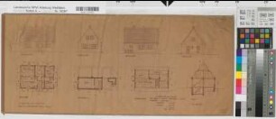 Einfamilienhaus Grundrisse, Ansichten, Schnitt 1937 1 : 100 30 x 68,5 Pause Gauheimstättenamt Westfalen-Nord Wohnungsgesellschaft Münsterland