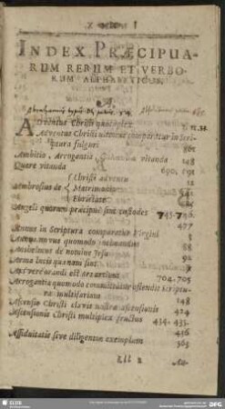 Index Praecipuarum Rerum Et Verborum Alphabeticus