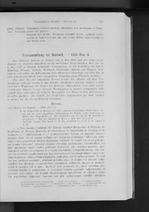 Versammlung zu Rostock. - 1358 Dez. 6.