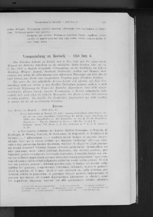 Versammlung zu Rostock. - 1358 Dez. 6.