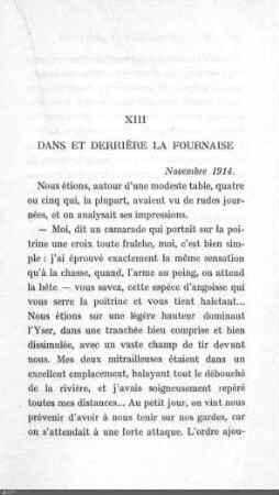 XIII. Dans et derrière la fournaise