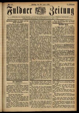 Ausgabe vom Freitag, den 20. Mai 1892.