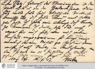 Postkarte vom 16.11.1907