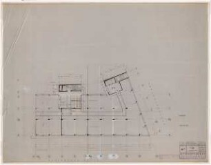 Geschäftshaus Knesebeckstraße/Kurfürstendamm, Berlin-Charlottenburg: 2. Bauabschnitt: Grundriss 1.OG 1:100