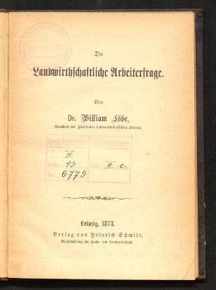 Die landwirthschaftliche Arbeiterfrage