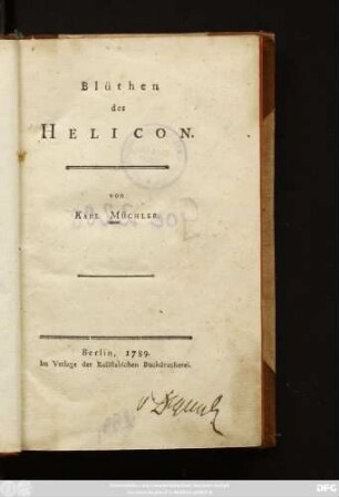 Blüthen des Helicon