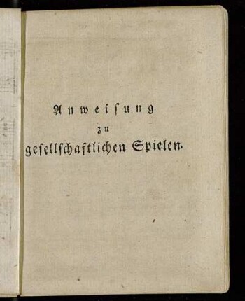 Anweisung zu gesellschaftlichen Spielen
