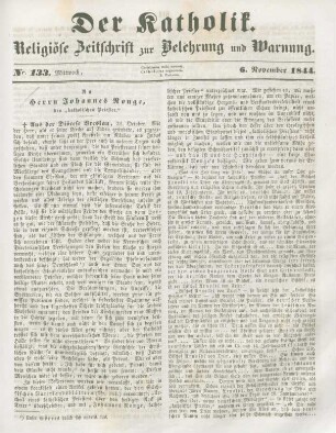 613-615 An Herrn Johannes Ronge, den "katholischen Priester"