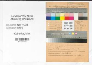 Entnazifizierung Max Kubenka , geb. 21.10.1914 (Lehrer)