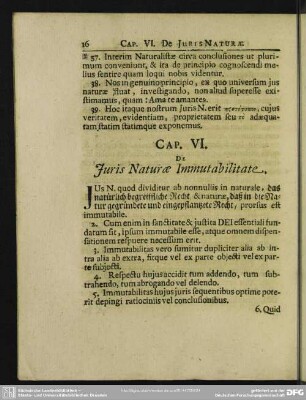 Cap. VI. De Iuris Naturae Immutabilitate