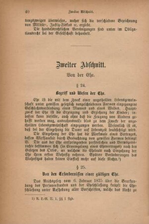 Zweiter Abschnitt. Von der Ehe.