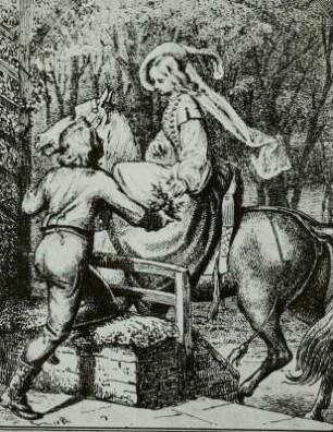 Umschlagtitel zu Eichendorffs Novelle "Aus dem Leben eines Taugenichts" (2. Auflage)
