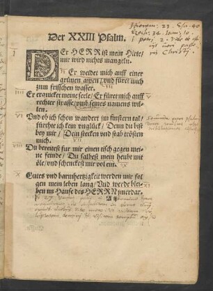 Der XXIII Psalm.