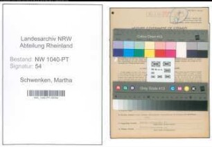 Entnazifizierung Martha Schwenken , geb. 08.05.1900 (Postangestellte)