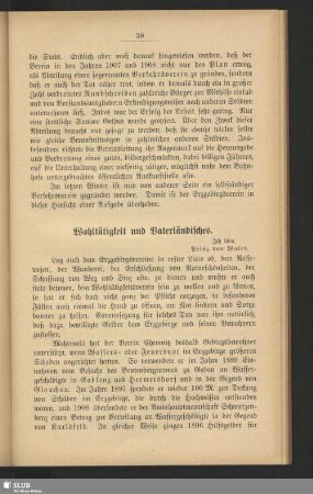 Wohltätigkeit und Vaterländisches
